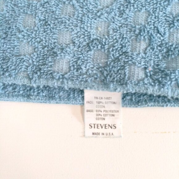 Vintage 1980s Stevens Solid Blue Washcloth 2 Count Bath Home Accents - Picture 2 of 5